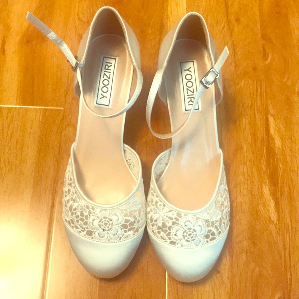 NEW! Lace Crystal White Wedding Heel